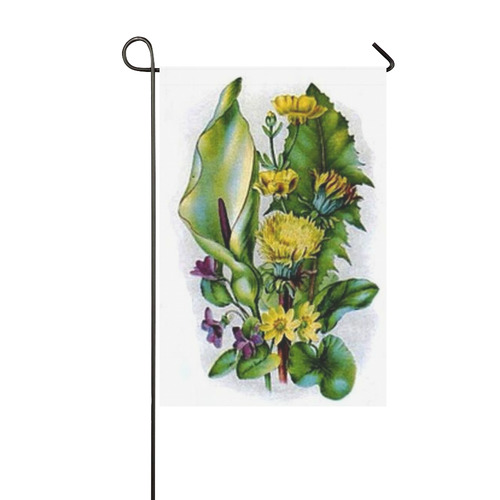 Vintage Wildflowers Garden Flag 12‘’x18‘’（Without Flagpole）