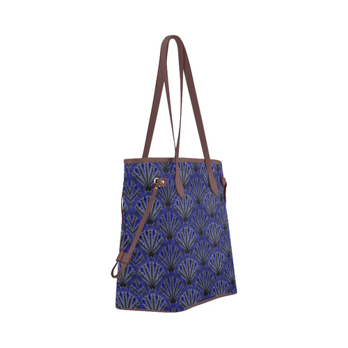 Feather pattern blue white by JamColors Clover Canvas Tote Bag (Model 1661)