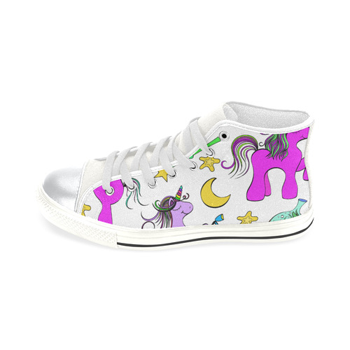 unicorn High Top Canvas Shoes for Kid (Model 017)