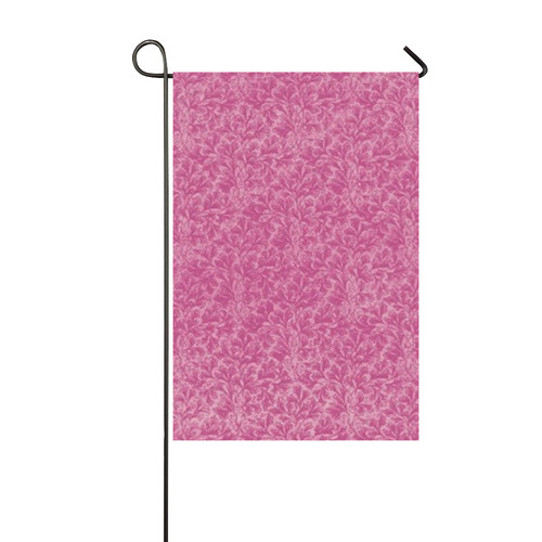 Vintage Leaf Fuchsia Pink Garden Flag 12‘’x18‘’（Without Flagpole）