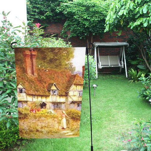 Country Cottage Estate Garden Flag 12‘’x18‘’（Without Flagpole）