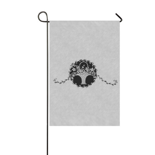 Gray Floral Garden Flag 12‘’x18‘’（Without Flagpole）