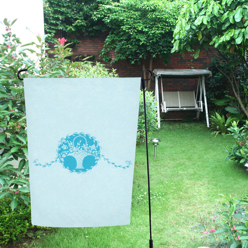 Blue Floral Garden Flag 12‘’x18‘’（Without Flagpole）