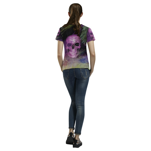 Skull-Unusual and unique 02 by JamColors All Over Print T-Shirt for Women (USA Size) (Model T40)