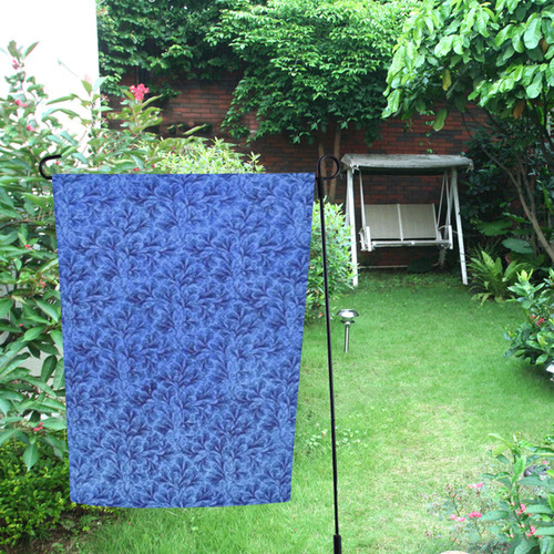 Vintage Leaf Blue Garden Flag 12‘’x18‘’（Without Flagpole）