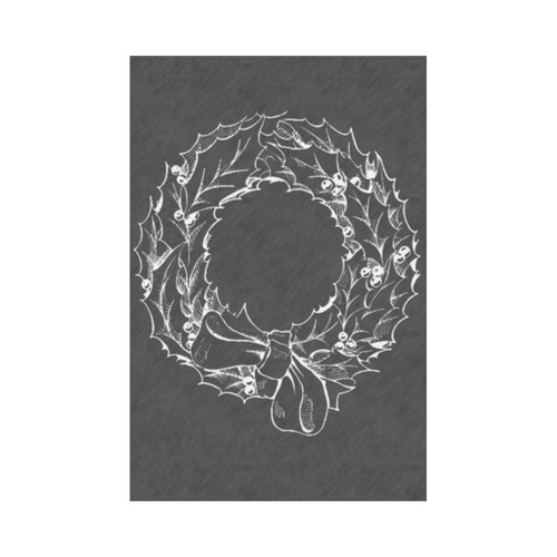 Vintage Christmas Wreath Chalkboard Garden Flag 12‘’x18‘’（Without Flagpole）