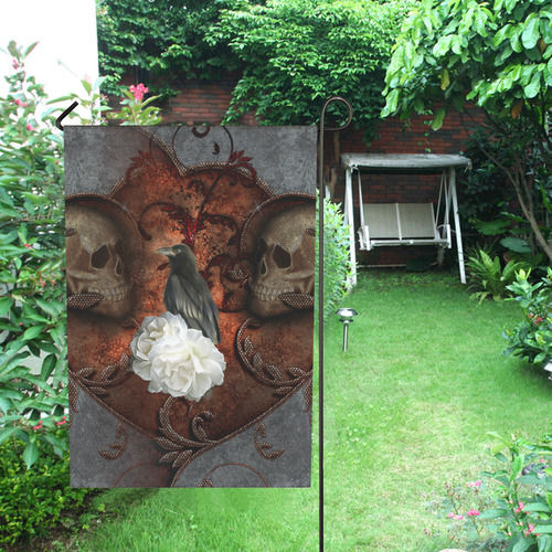 The crow with skulls Garden Flag 28''x40'' （Without Flagpole）