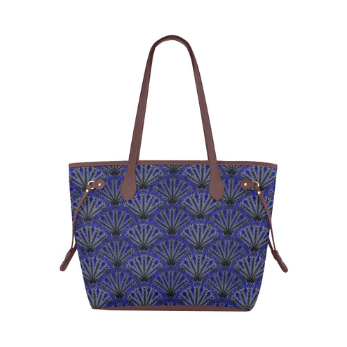 Feather pattern blue white by JamColors Clover Canvas Tote Bag (Model 1661)