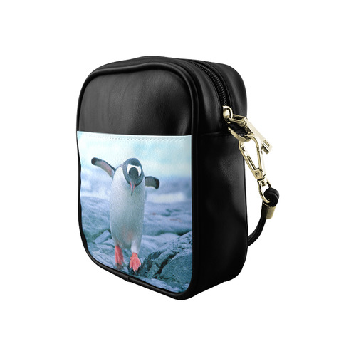 Cute Baby Penguin Walking Antarctic Landscape Sling Bag (Model 1627)