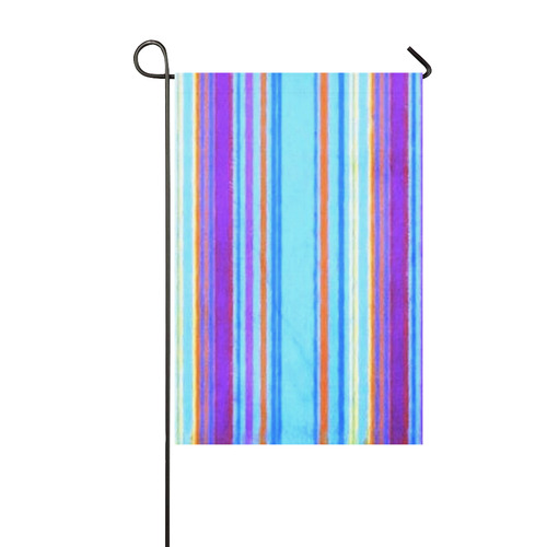 Primitive Grunge Stripe Blue Garden Flag 12‘’x18‘’（Without Flagpole）