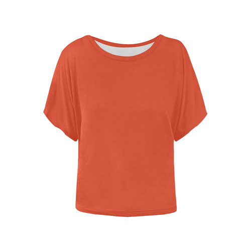 Tangerine Tango Women's Batwing-Sleeved Blouse T shirt (Model T44)