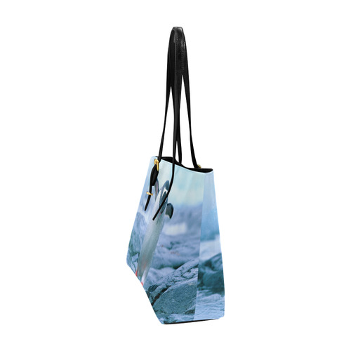 Cute Baby Penguin Antarctic Landscape Euramerican Tote Bag/Large (Model 1656)