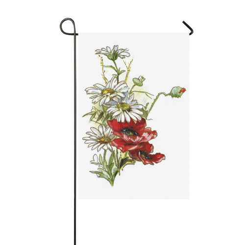 Daisy and Poppy Garden Flag 12‘’x18‘’（Without Flagpole）