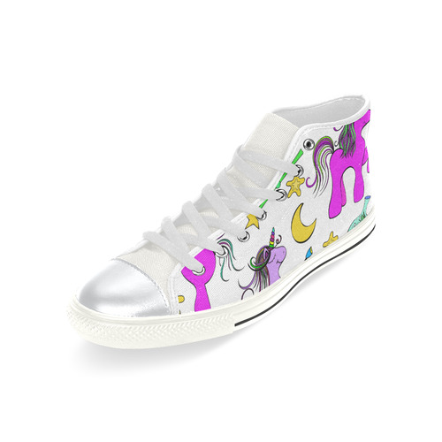 unicorn High Top Canvas Shoes for Kid (Model 017)