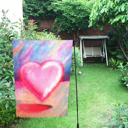 Retro Pastel Heart Garden Flag 12‘’x18‘’（Without Flagpole）