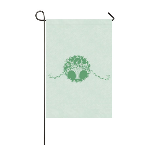 Green Floral Garden Flag 12‘’x18‘’（Without Flagpole）