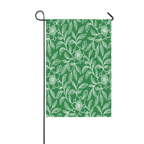 Vintage Lace Floral Green Garden Flag 12‘’x18‘’（Without Flagpole）