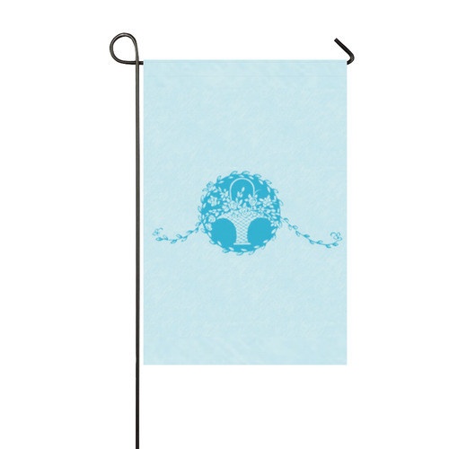 Blue Floral Garden Flag 12‘’x18‘’（Without Flagpole）