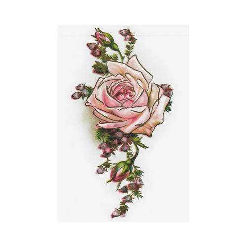 Rose Floral Garden Flag 12‘’x18‘’（Without Flagpole）