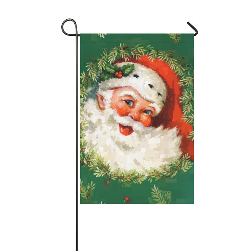 Jolly Ole Santa Pixel Garden Flag 12‘’x18‘’（Without Flagpole）