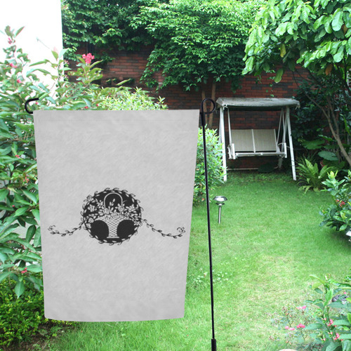 Gray Floral Garden Flag 12‘’x18‘’（Without Flagpole）