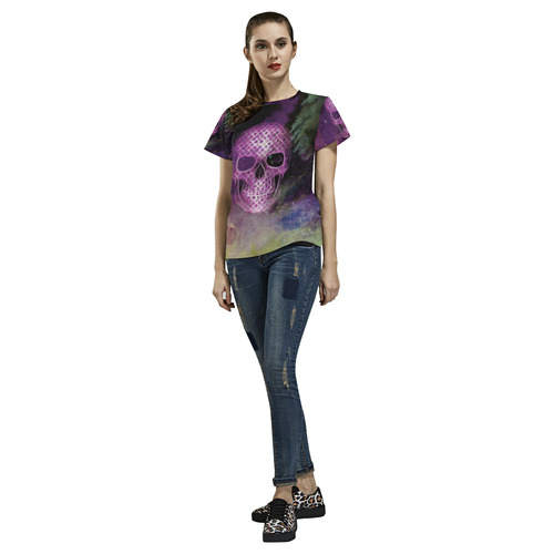 Skull-Unusual and unique 02 by JamColors All Over Print T-Shirt for Women (USA Size) (Model T40)