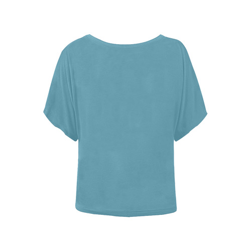 Hippie Blue Women's Batwing-Sleeved Blouse T shirt (Model T44)