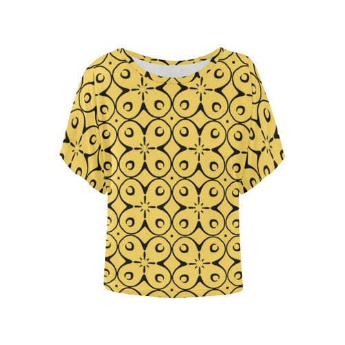 My Lucky Day Primrose Yellow Women's Batwing-Sleeved Blouse T shirt (Model T44)