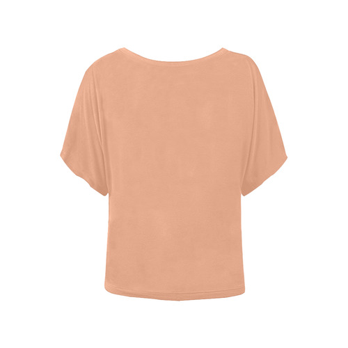 Peach Women's Batwing-Sleeved Blouse T shirt (Model T44)