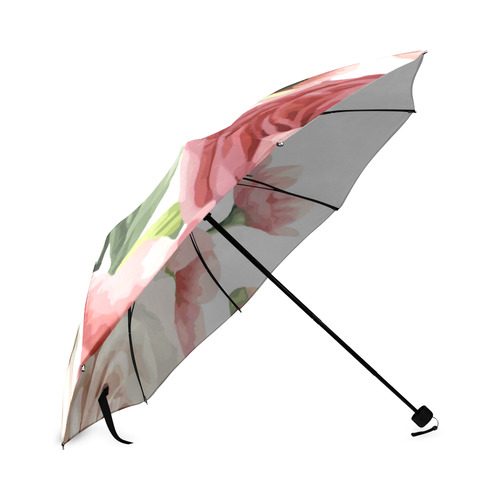 Pink Vintage Rose Watercolor Floral Foldable Umbrella (Model U01)