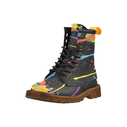 Crazy multicolored running SPLASHES High Grade PU Leather Martin Boots For Women Model 402H