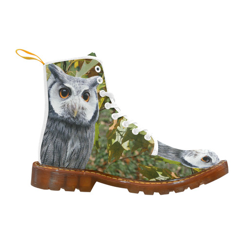 Owl and Leaves Martin Boots For Women Model 1203H