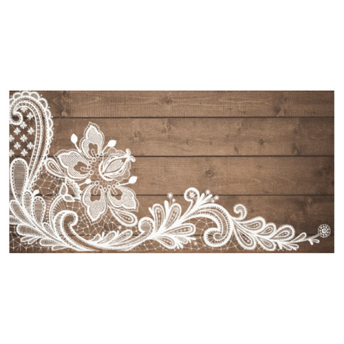 White Lace Old Barn Rustic Floral Cotton Linen Tablecloth 60"x120"
