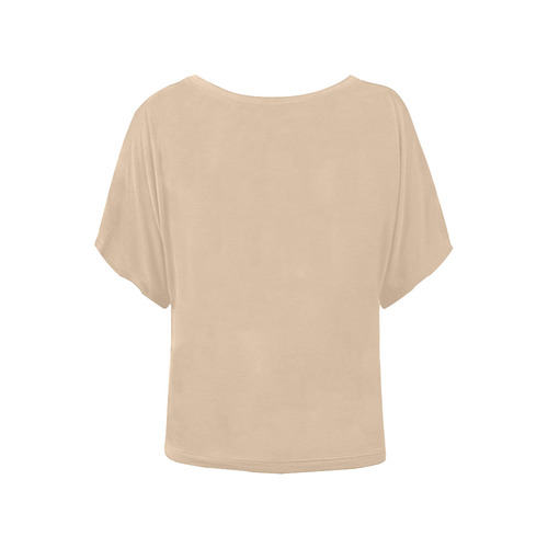 Apricot Illusion Women's Batwing-Sleeved Blouse T shirt (Model T44)