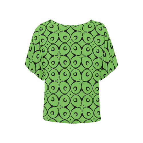 My Lucky Day Green Flash Women's Batwing-Sleeved Blouse T shirt (Model T44)