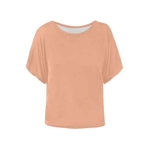 Peach Women's Batwing-Sleeved Blouse T shirt (Model T44)