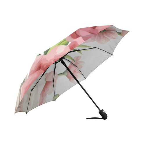 Pink Vintage Rose Watercolor Floral Auto-Foldable Umbrella (Model U04)