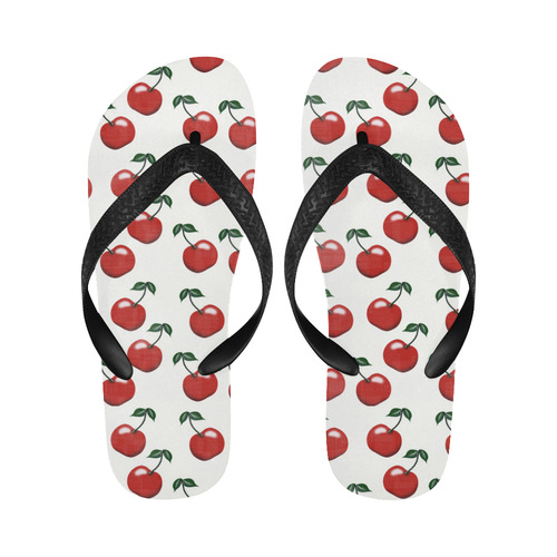 Cherry Black Flip Flops for Men/Women (Model 040)