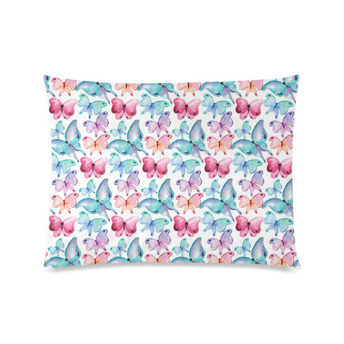 Watercolor Colorful Butterflies Custom Picture Pillow Case 20"x26" (one side)