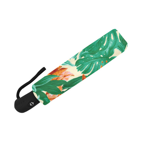 Tropical Jungle Leaves Floral Auto-Foldable Umbrella (Model U04)
