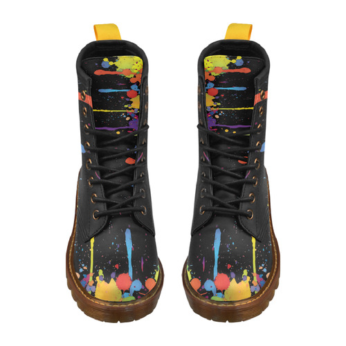Crazy multicolored running SPLASHES High Grade PU Leather Martin Boots For Women Model 402H