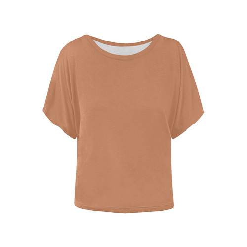 Caramel Women's Batwing-Sleeved Blouse T shirt (Model T44)