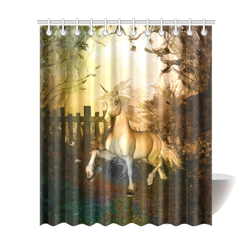 White unicorn in the night Shower Curtain 72"x84"