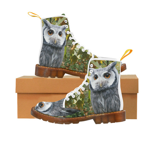 Owl and Leaves Martin Boots For Women Model 1203H