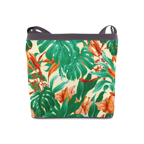 Tropical Jungle Leaves Floral Crossbody Bags (Model 1613)