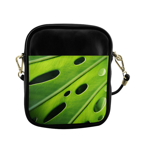 Tropical Monstera Leaf Sling Bag (Model 1627)