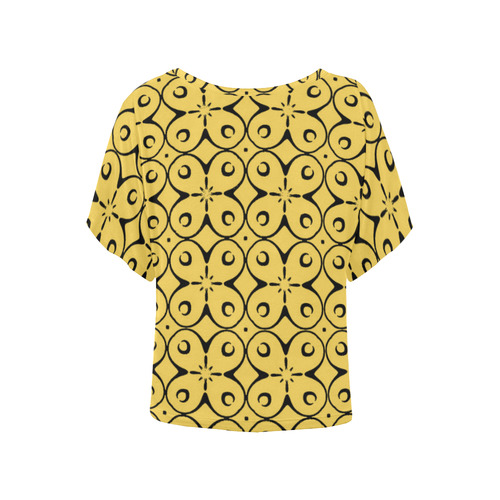 My Lucky Day Primrose Yellow Women's Batwing-Sleeved Blouse T shirt (Model T44)