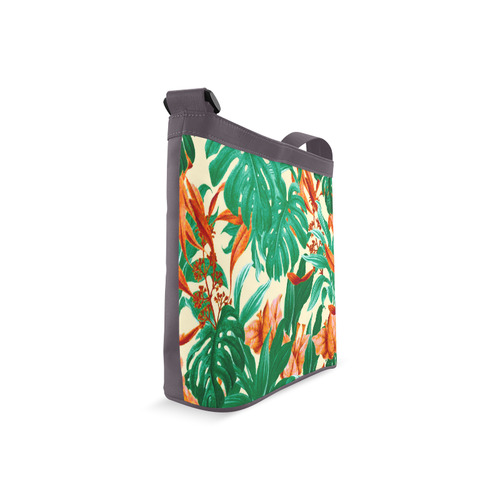 Tropical Jungle Leaves Floral Crossbody Bags (Model 1613)