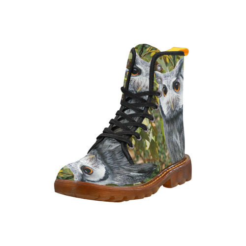 Owl and Leaves Martin Boots For Men Model 1203H