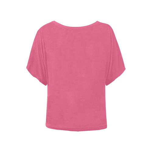 Hot Pink Women's Batwing-Sleeved Blouse T shirt (Model T44)